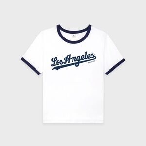 Sporty & Rich Dodgers Ringer Tee - White/Navy